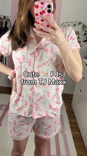 Pink Cat Pajamas from TJ Maxx #catpajamas #tjmaxx #tjmaxxpajamas #pinkpajamas