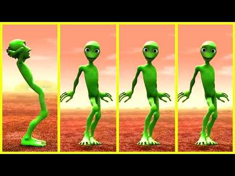Green alien dance video - Dame TU Cosita Megamix battle - Remix music AI