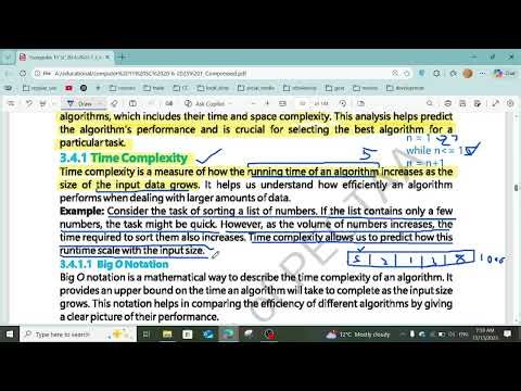 3.4 Algorithm Analysis Explained | Time Complexity, Big O Notation & Space Complexity | Class 11 CS