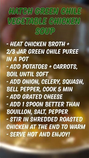Hatch Green Chile Chicken Vegetable Soup Recipe!