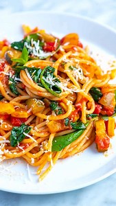 Joanne Gallagher on Instagram: "🍝 I love this easy vegetable spaghetti recipe! It tastes incredible and is loaded with over 1 ½ pounds of vegetables. This vegetarian pasta is so good that I could honestly eat it every day. Ingredients below! Recipe is linked in our bio @inspiredtaste or you can google “Inspired Taste Veggie spaghetti ” Ingredients ⬇️ 12 ounces (340g) spaghetti or pasta of choice 4 tablespoons olive oil 1 cup (140g) chopped onion 2 medium zucchini, chopped 2 medium yellow squash