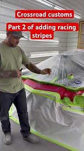 Part two adding racing stripes to the front of the Camaro 1973 #crossroadcustoms ￼