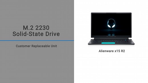 如何更换 Alienware x15 R1/Alienware x15 R2 上的 M.2 2230 固态硬盘