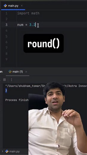 Shubham Tomar | round() returns the nearest integer to a number, rounding to the closest even number when the value is exactly halfway (.5) #python #coding | Instagram