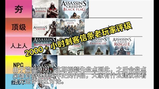 AC骨灰级老玩家从夯到拉评级刺客信条系列历代作品（上）