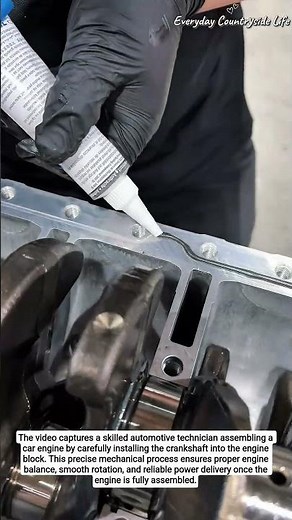 Precision Engine Assembly: Installing a Crankshaft Inside a Car Engine Block