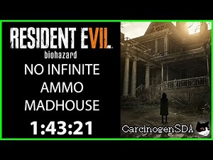 Resident Evil 7 (PC) Speedrun - NO INFINITE AMMO New Game Madhouse any% (1:43:21 - Commentated)