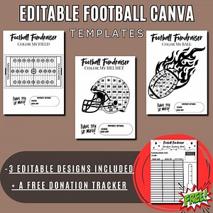 Football Fundraiser Canva Templates: Fill-a-thon, Donation Tracker (printable Download) - Etsy