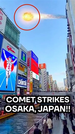 Imagine this: clear blue sky over Dotonbori. I’m squeezed onto Ebisubashi, pinching to zoom while canal boats idle and a takoyaki grill spits. Neon stacks in every direction, the running-man billboard throws color on the water—then a burning comet rips low above the canal, tail hissing so loud it blanks the street noise. “なにこれ?!” “Eh, look!” It slips south and the boom lands a heartbeat later—deep, chesty. Windows tick. Alarms ripple. I flinch, thumb across the lens, mic clipping as every phone 
