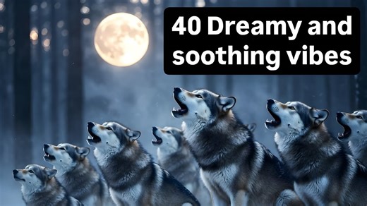 40 Minute Relaxing Wolf Howling Compilation 🌕 / Nature Sounds For Relaxation