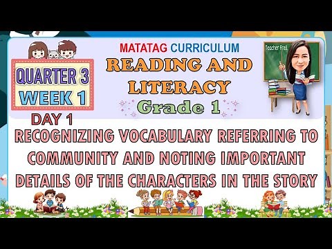 READING AND LITERACY 1 QUARTER 3 WEEK 1 DAY 1 RECOGNIZING VOCABULARY REFERRING TO COMMUNITY