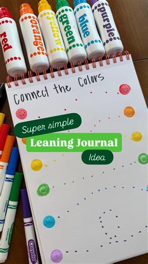 Mauryn Bennight | EASY Toddler & Kid Activities | Super simple Leaning Journal idea coming at ya! Connect the Colors is a play on connect the dots and is great for writing and line... | Instagram