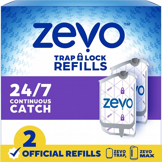 Zevo Flying Insect Trap Refill: 2 Indoor Light Trap Refill Cartridges Capture House Flies, Fruit Flies, and Gnats (2 Refill Cartridges)