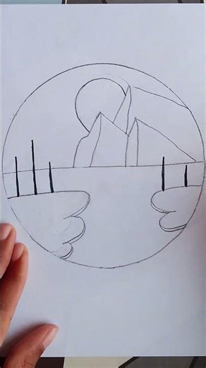 how to draw, landscape drawing, easy mountain drawing