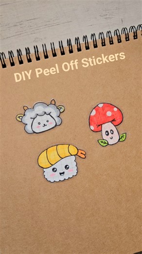 DIY stickers 🩷 #sticker #diy #sticker #papercraft #tutorial #craft #kawaii