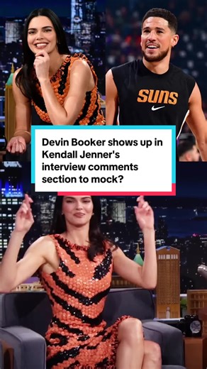 Devin Booker shows up in Kendall Jenner's interview comments section to mock? #kendalljenner #devinbooker