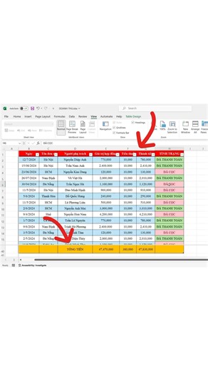 Cách cố định dòng tiêu đề và dòng tính tổng trong Excel #tinhocvanphong #word #Excel #exceltips #sachtinhocvanphong | Kỹ Năng Tin Học Văn Phòng
