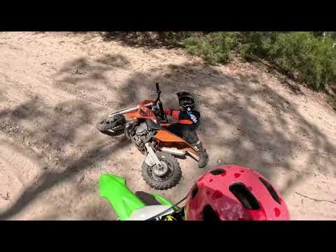 First ride on his Ktm 50 mini sx