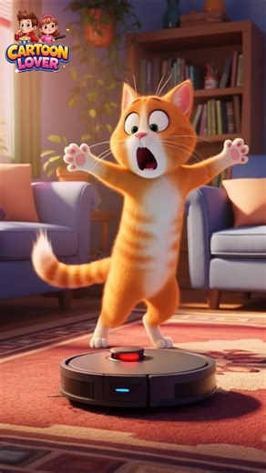 Cat vs Robot Vacuum 🤖🐱 #catcartoon #catvideos #cartoon #shorts