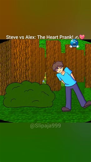 Steve vs Alex: The Heart Prank! ✍️💖 #Minecraft