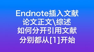 mac endnote引用参考文献 正文和综述分开引用，分别从1开始排序。endnote25使用教程。毕业论文写作引用文献。