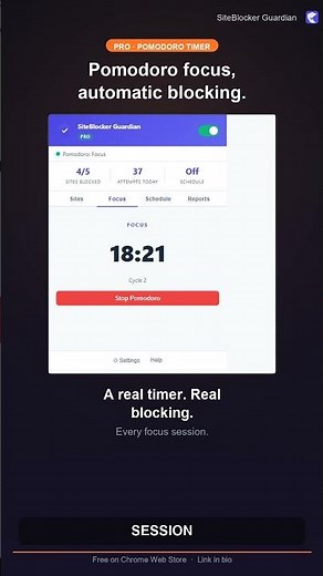 A Pomodoro Timer That Blocks Distractions (Pro) #Shorts
