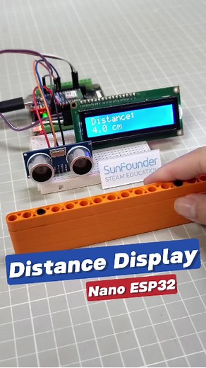 DIY Arduino Distance Display with LCD 🔧📏 #arduino #engineering #electronics #arduinoproject #electricalengineer