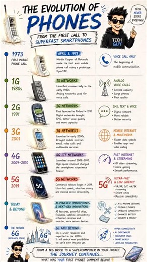 📱 From a 1KG Brick to AI Smartphones 🤯 | Evolution of Phones (1973–2026)