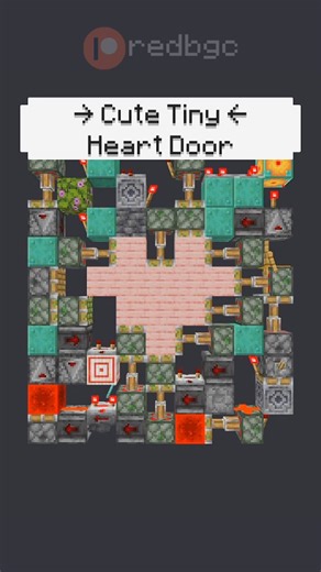 redbgc | Minecraft Redstone | Cute Heart Door in #Minecraft! Download our builds on: Patreon.com/redbgc Resource Pack: RedRefinedRs #redstone #minecraftmemes | Instagram