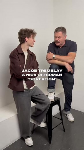 Nick Offerman and Jacob Tremblay @tribeca for their film “Sovereign” | Deuxmoi