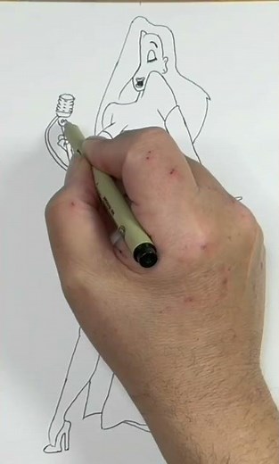 Drawing Jessica Rabbit from “Who Framed Roger Rabbit”