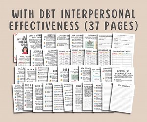 37 DBT Interpersonal Effectiveness Worksheets Journal, Communication Workbook, Building Relationships Mental Health, Dialectical Behavior - Etsy