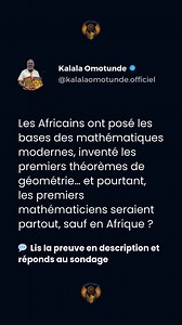 Afrique : berceau de la pensée mathématique Naissance de la numération humaine L’os d’Ishango, découvert près de la rivière Semliki en RD‑Congo, pourrait être le plus ancien outil mathématique connu, vieux de près de 20 000 ans — bien avant l’écriture ou les premiers systèmes formels Une intention numérique avancée Les encoches sont organisées en colonnes régulières. Certains mathématiciens interprètent ces marques comme les premiers signes de calculs arithmétiques — y compris l’usage des nombre
