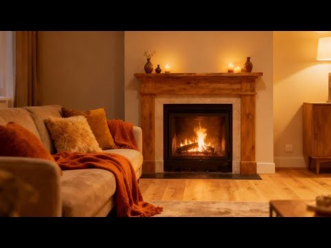 Cozy Fireplace Ambience 🔥 Crackling Fire Sounds | Warm Living Room for Relaxation & Sleep