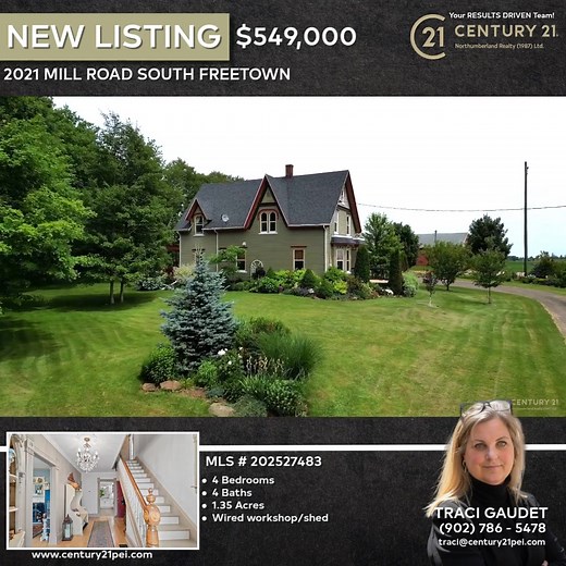 For more information: https://century21pei.com/listing/2021-mill-road-lower-freetown-prince-edward-island-c0b-1l0-29079338/ Three bedroom, 1.5 bath home PLUS a fully self-contained 1 bedroom, 1.5 bath income or in-law suite - the ultimate smart-buy opportunity with flexibility, privacy, and incredible value. Renovated to perfection , this property delivers the rare combination of style, space, and true turn-key living. Set on 1.35 private acres in a peaceful country location, the home has been u