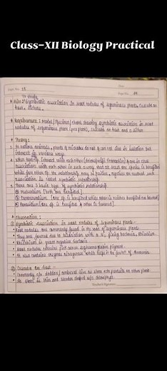 Biology Class-XII Practical To Study Symbiotic relationship root of leguminous plants,cuscuta etc