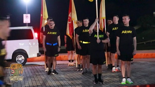U.S. Army Reserve Soldiers from the ArmyReserve/1st MSC participate in a 5K run during Army of the Caribbean Week '26 in San Juan, Puerto Rico. Over 1,500 Soldiers from the 1st Mission Support Command (MSC) inaugurated Army of the Caribbean Week 2026 (ACW26), a four-day training event highlighting the #USArmyReserve in the Caribbean. Troops stay ready to muster for Large-Scale Combat Operations, island-chain mobilization, signal communications, and logistics across Puerto Rico and the U.S. Virgi