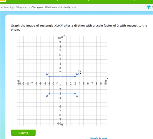 Graph the image of rectangle KLMN after a dilation with a scale... | Filo