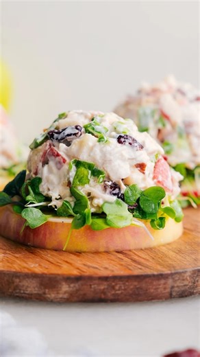 Eating Healthy Today on Instagram: "High-Protein Apple Chicken Salad 🍎🥗 Fresh, satisfying & perfect for meal prep! (via: @chelseasmessyapron) A sweet-savory chicken salad that works just as well at a summer cookout as it does in your weekly lunch rotation. Packed with protein, crunch, and flavor to keep you full and energized. Ingredients: Salad • 2 cups cooked chicken (rotisserie preferred), diced • 1/2 cup sliced almonds • 1/3 cup dried cranberries • 1 cup Honeycrisp apples, finely diced • 1