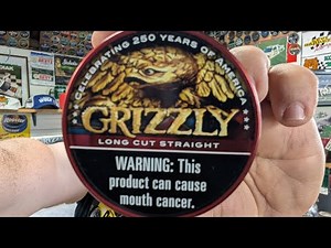 Grizzly Straight Long Cut Moist Snuff America 250th Anniversary Can
