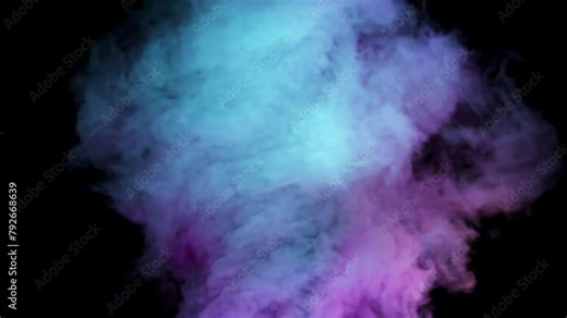 Realistic 3d tornado animation. A natural storm scene with flashing neon light on an isolated black background