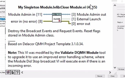 09 Validate a project made using DQMH 3.1 with DQMH 4 0 Validate tool.mp4