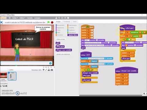 SCRATCH calculer le PGCD methode euclidienne