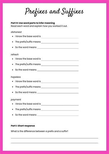 Can You Guess the Meaning Without a Dictionary?Prefixes and Suffixes Worksheet