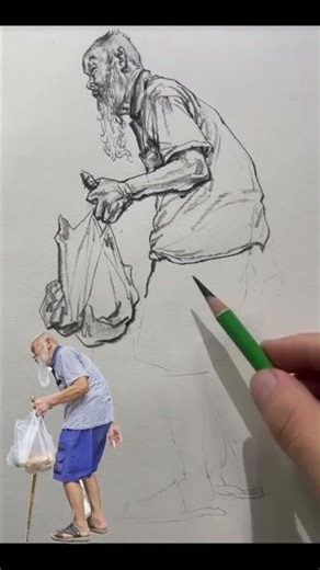 An old man figure drawing #art #figuredrawing