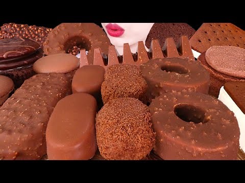ASMR MUKBANG｜CHOCOLATE PARTY *ICE CREAM, MOCHI, TICO, BROWNIE, MACARON, KITKAT, CAKE 초콜릿파티 먹방｜EATING