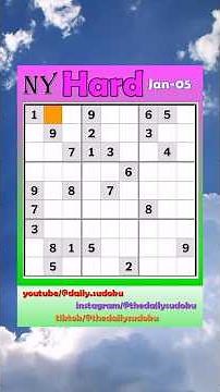 The New York Times Daily #Sudoku 2026-01-05 Hard #puzzle #games #education #braingames