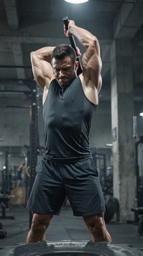 Hammer vs Tire 🔨🔥 #shorts #gym #exercise #algorithm
