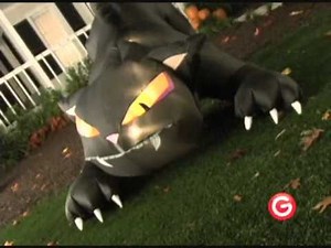 6' Animated Airblown Huge Inflatable Black Cat Moving Head Halloween Decoration Decor 72" Yard Prop