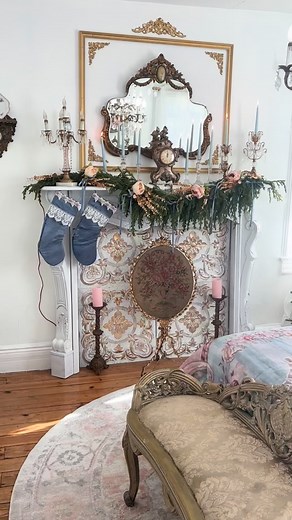 3.7K views · 1.6K reactions | Happy Thursday friends! The French guestroom will be different this year. I am using richer and warmer colors. My husband is having knee surgery today- any prayers would be appreciated #frenchchristmas #shabbychicdecor #christmas | our1897farmhouse | Facebook